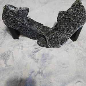Metallic Peep Toe Heels